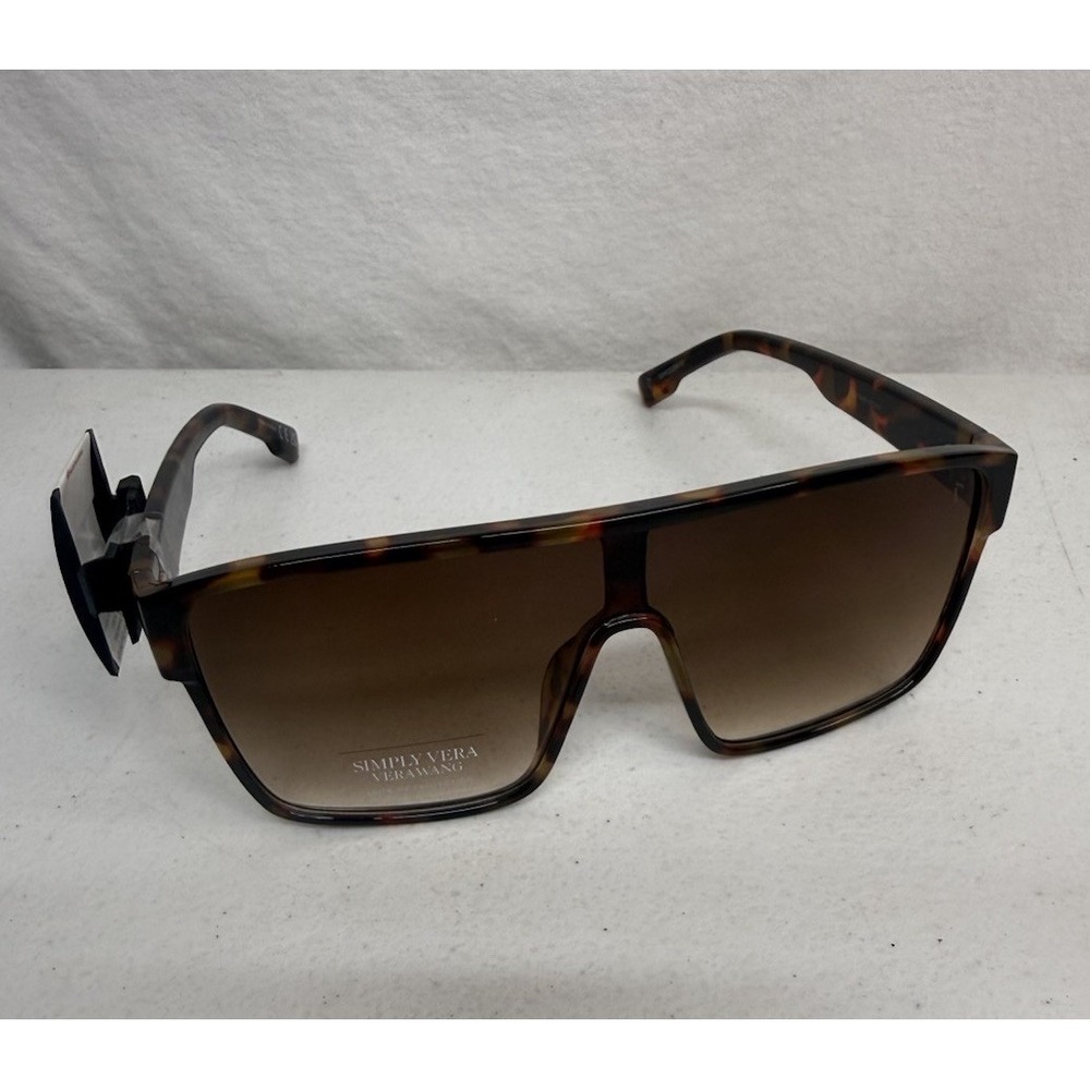 Simply Vera Verawang Stylish Flat Brown Tortoise Women's Sunglasses